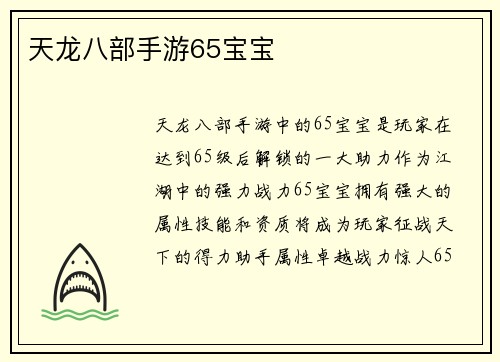 天龙八部手游65宝宝